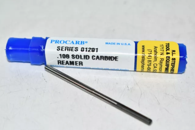 NEW Procarb Series- 01201 .108'' Solid Carbide Reamer USA