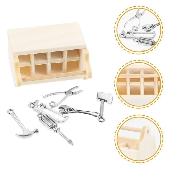 Doll House Model Wooden Child Miniature Hammer Kit Supplies Dollhouse Wrench