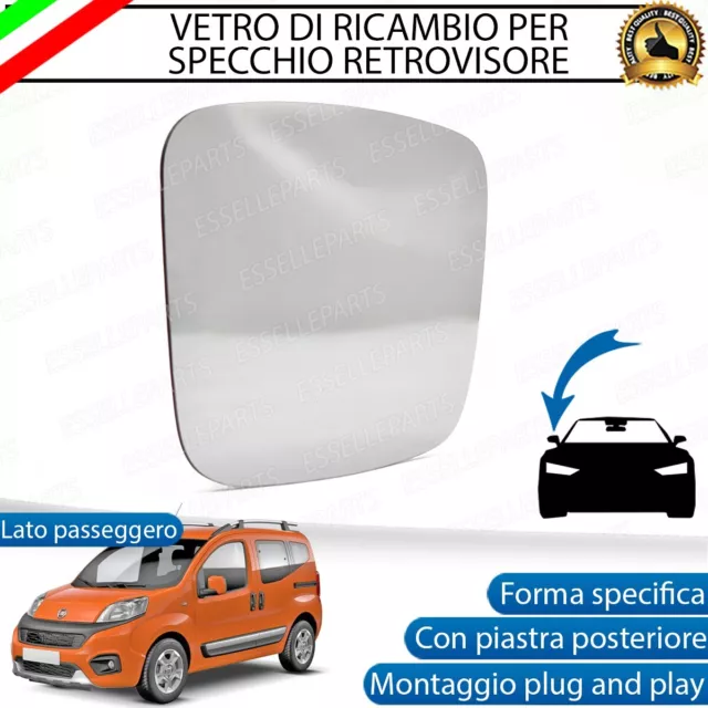 Specchietto Fiat Qubo Vetro Specchio Retrovisore Destro Lato Passeggero