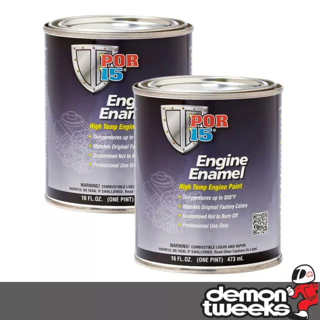 2 x 473 ml POR15 vernice smaltata motore ad alta temperatura - Ford blu aziendale