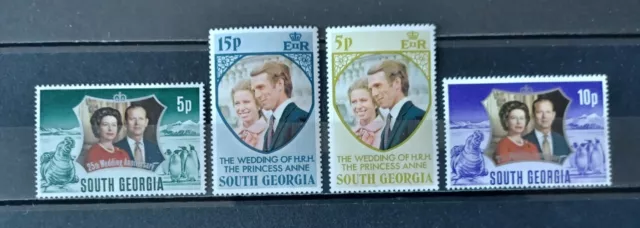 SOUTH GEORGIA 1972  lot 4 timbres neufs avec charnière Y&T# 43 à 46