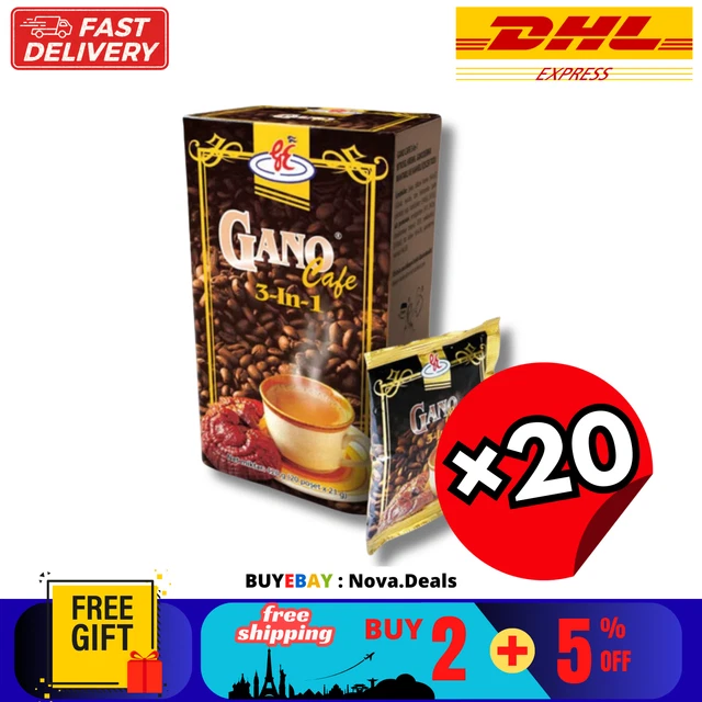 Gano Excel Cafe 3-in-1 Ganoderma Coffee – 12 Boxes X 20 Sachets – Express Ship
