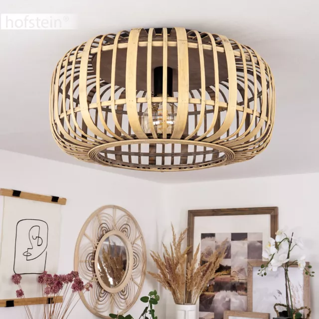 Retro Decken Lampe Boho Style Bambus Lichteffekt Wohn Schlaf Ess Zimmer Leuchten 2