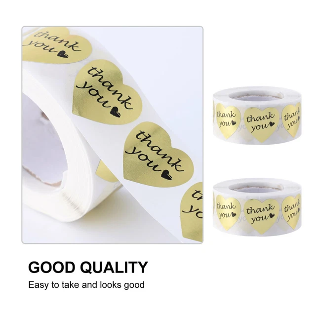 1 roll Dekorative Abdichtung Aufkleber Danke Tags Herz Dicht Siegeletiketten Neu 4