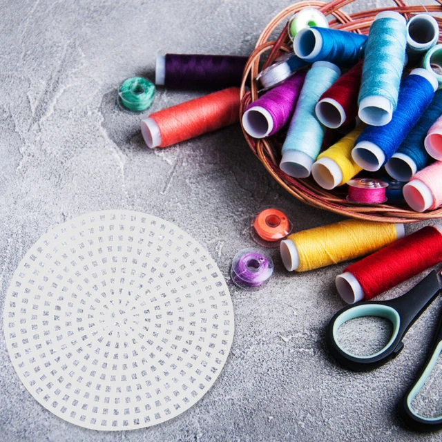 30 pezzi fai da te punto a croce rotonda plastica piastra a griglia 3D ricamo rete foglio fai da te