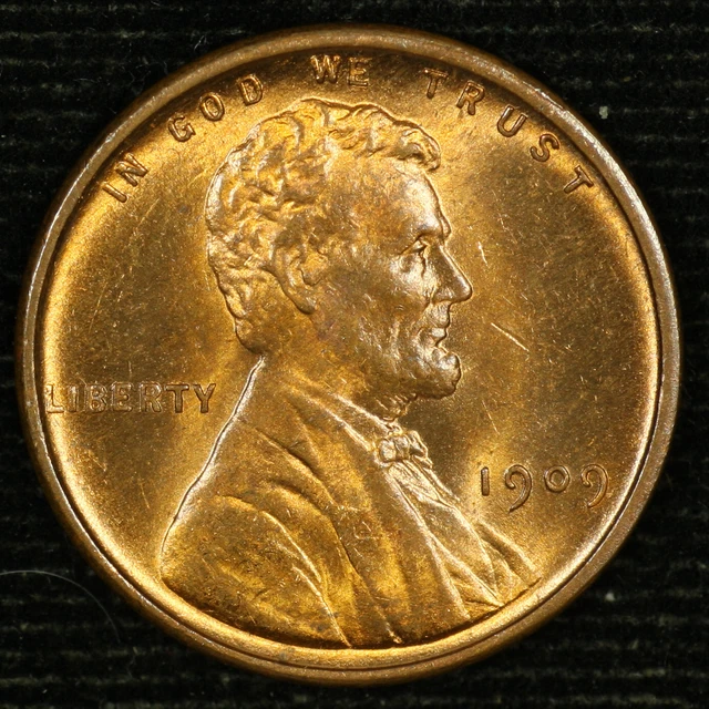 Lincoln Wheat Cent. 1909 VDB. Red Brown Uncirculated. Lot # 9049-346-008