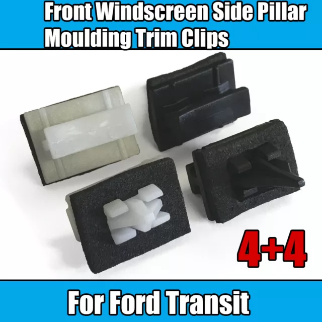 8X CLIPS FOR Ford Transit V184 Front Windscreen Side Pillar Moulding Trim  4+4 £4.99 - PicClick UK