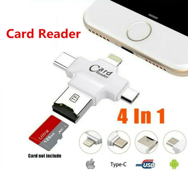 4 in1 Flash Drive USB TF/SD Memory Card Reader Adapter For Samsung iPhone iPad