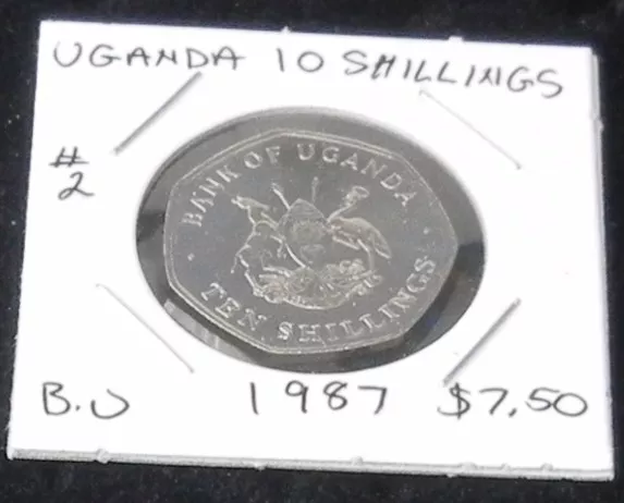 #2 BEAUTIFUL & BRILLIANT 1987 UNCIRCULATED Uganda 10 SHILLINGS COIN KM# 30