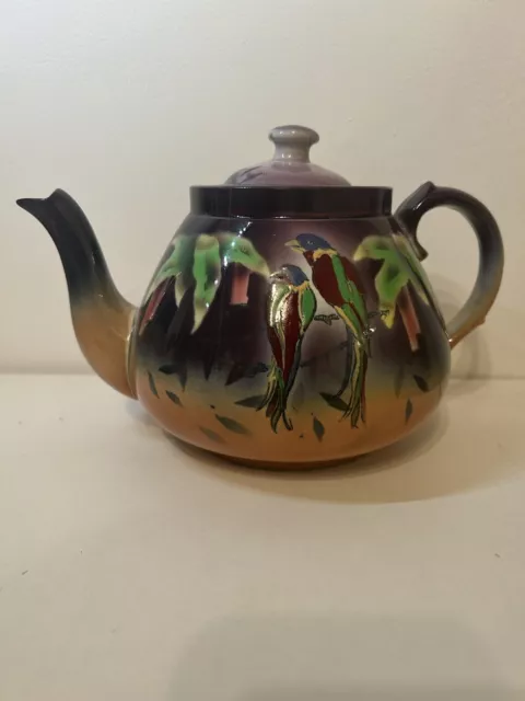 Antique Art Deco Parrot Hand Painted Old  Tea Pot