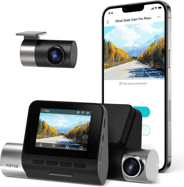 70mai A500S Dash Cam Front + Rear Pro Plus+ 1944P Built in WiFi GPS Night Vision