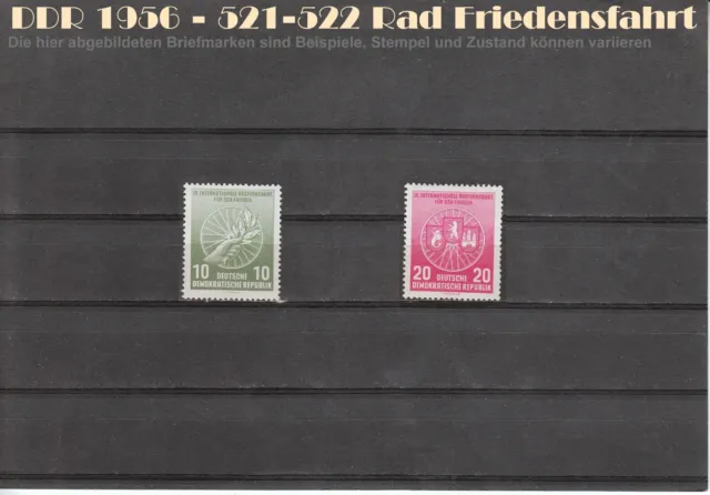 DDR Jahrgang 1956 SATZ Int. Radfernfahrt für den Frieden MiNr 521-522 postfrisch