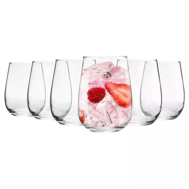 6x Stemless Gin Tonic Glass Glasses Tumbler Tumblers Set G&T Balloon Copa 590ml