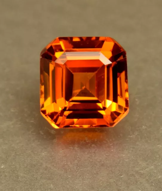 Naturel Hessonite Orange Grenade 4.80 CT Certifié Coupe Carré Desseré Gemme