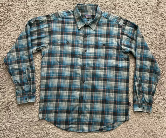 Patagonia Men's Plaid Long Sleeve Flannel Shirt Size Medium Organic Cotton