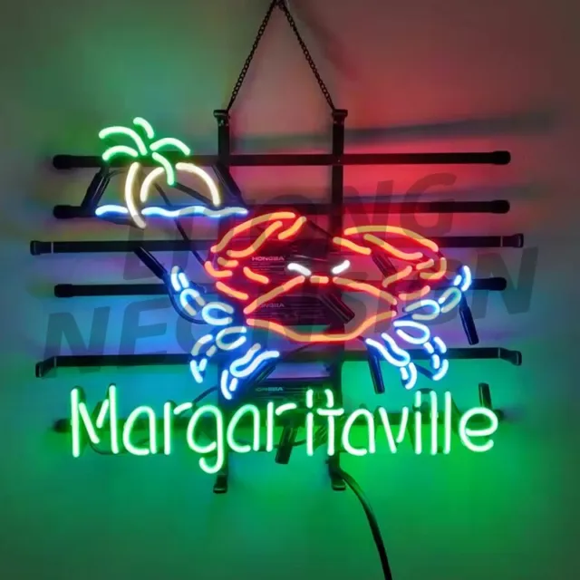 Margaritaville Crab Beer Neon Sign 19x15 Lamp Bar Pub Store Room Wall Decor