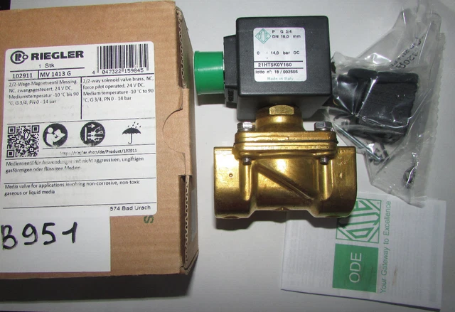BARRA MV1413G - Elettrovalvola 2/2 vie in ottone 24V DC (B951)