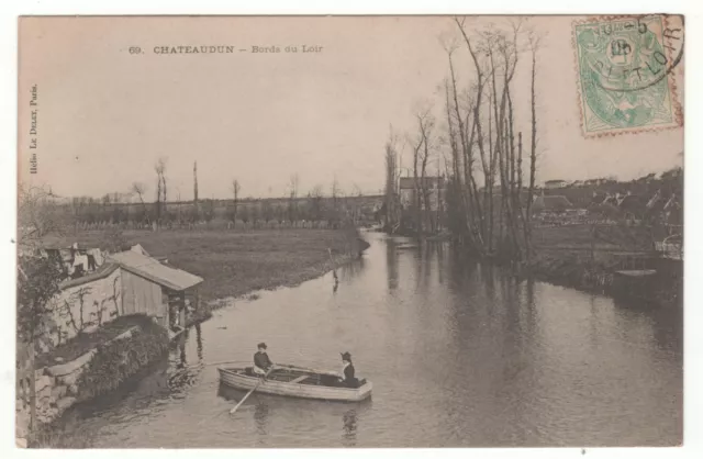 Cpa 28 - Chateaudun : Bords Du Loir (Eure-Et-Loir) Écrite En 1905