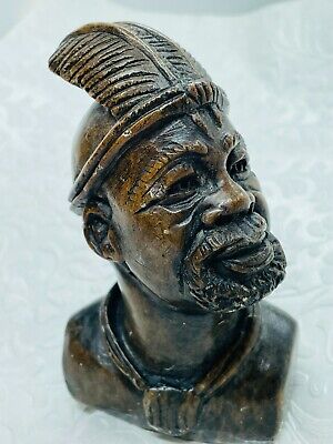 Zimbabwe Carved Figurine Bust African Tribal Man Signed N Chimwanda Stone