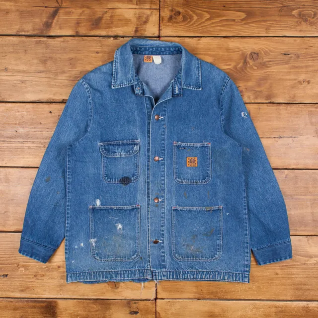 VINTAGE BIG BEN Workwear Jacket XL 80s Barn Coat Denim Chore USA Made ...