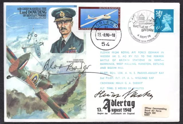 Ld Ed Hans Rossbach Signed Cover Douglas Bader Heinz Nacke Kc Luftwaffe Pilot