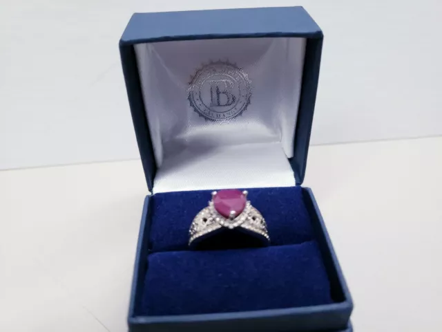 With All My Heart" Women's Ruby And White Topaz Ring