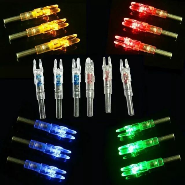 12/6Pcs Archery LED Lighted Nock Tail 6.2mm For Compound Bow Hunting Arrow Nocks 3