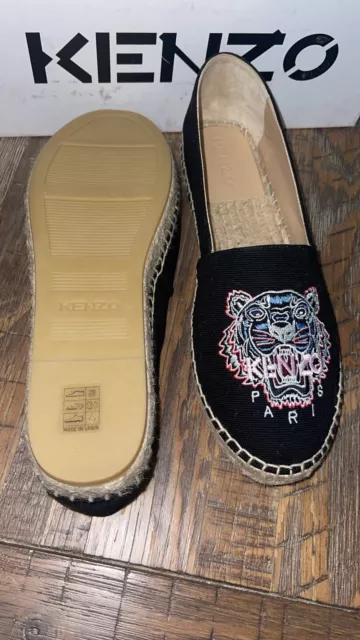 NEW KENZO CANVAS ESPADRILLES CLASSIC TIGER BLACK organic canvas. EUR:40, US: 9 3