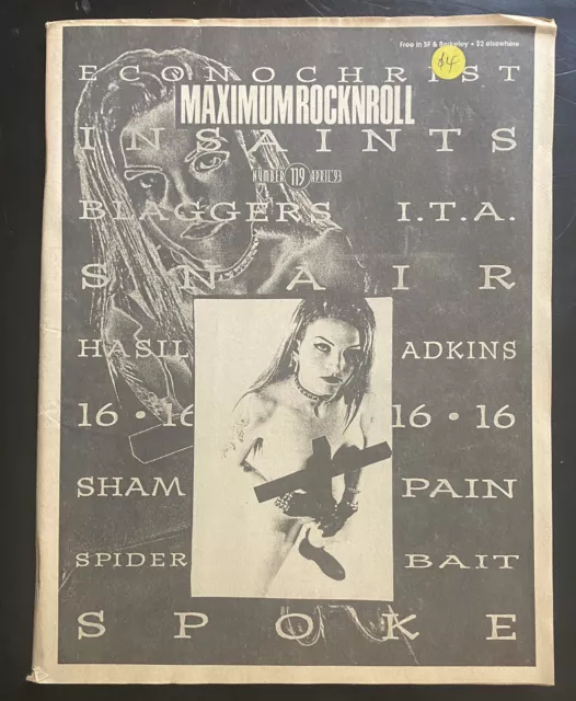 PUNK ROCK MAGAZINE MAXIMUM ROCK N ROLL #115 December 1992. Undead, Gits,  Smut. $20.00 - PicClick AU