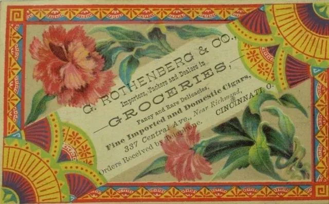 G. Rothenberg & Co Imported & Domestic Cigars Rare Delicacies Groceries P80