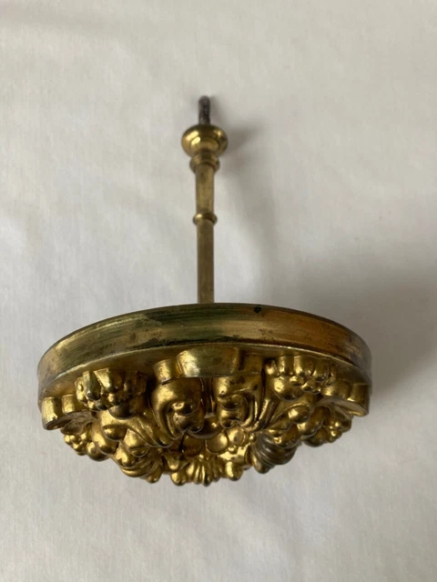 5" Antique Brass Gilt 19th Century Victorian Rosette Curtain Tie Back Hardware 8