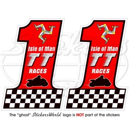 ISLE OF MAN TT RACES Shield Style STICKERS Pair Manx GP Racing Bike Motorcycle | UK