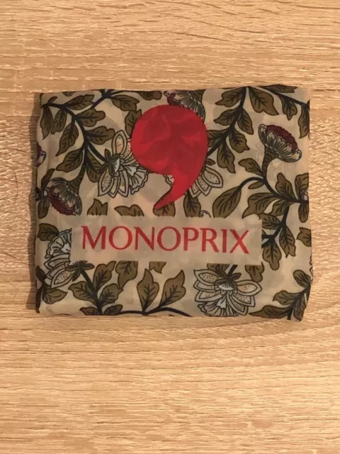 MONOPRIX SAC PLIABLE Shopping Vert Beige Fourre tout Design