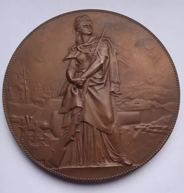 1870 1870 SIEGE OF PARIS LARGE FRENCH ART MEDAL by CHAPLAIN