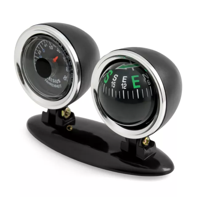 2 in1 Car Compass Dashboard Navigation Thermometer Cycling Hiking Direction Ball