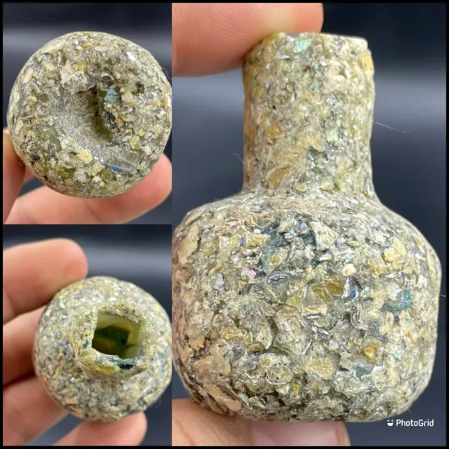 Afghanistan Ancient Roman glass bottle with stunning Patina