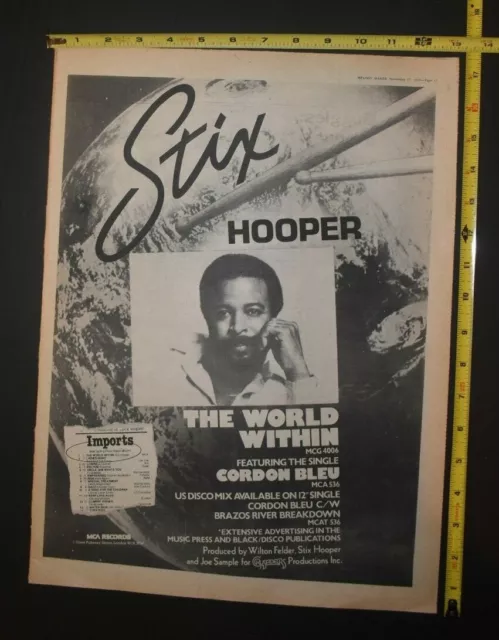 Gary Numan/Stix Hooper Vintage 1979 Album/Single  Double Sided Ad 2