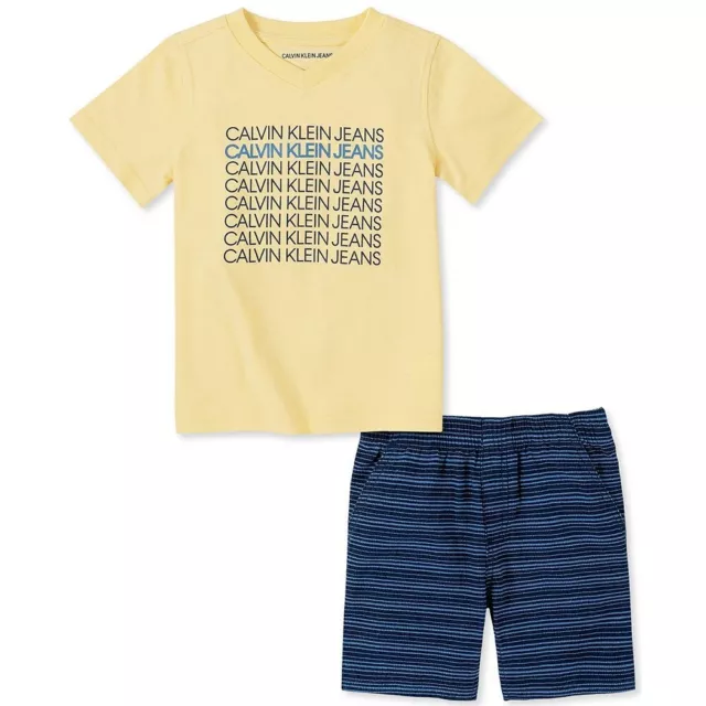 Calvin Klein Baby Boys T-Shirt and Shorts Set Yellow 18 Months