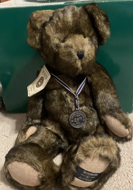 Boyds Bears STERLING #500200 Plush  16” 25th Anniv. Bear w/Medallion NWT🐻🥇