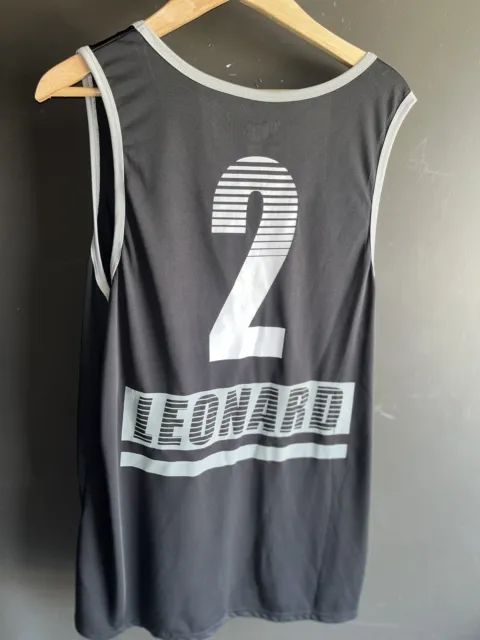 Spurs Tank Top Shirt Kawhi Leonard #2 San Antonio T Shirt Black Iron On Logo