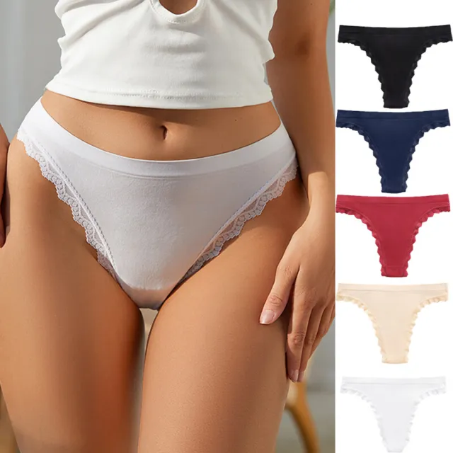 1/5 Pack Lot Womens Sexy Knickers Panties Thongs G string Briefs Lace Underwear 2