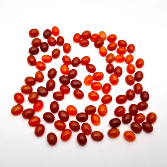 Naturel Rouge Onyx Ovale Cabochon Desseré Gemme Lot 8 10 MM 28 Pièces 100 CT