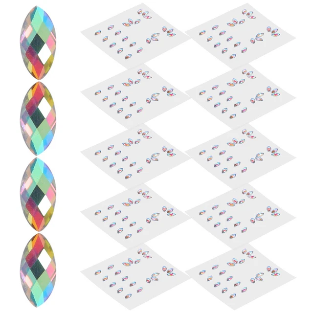 10 hojas pegatinas de acrílico perla sinfónica 0,3X0,3X0,6 cm