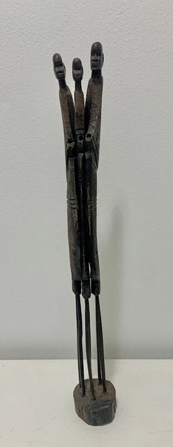 Rare Vintage African Tribal Sculpture - Hand Carved Makonde Art