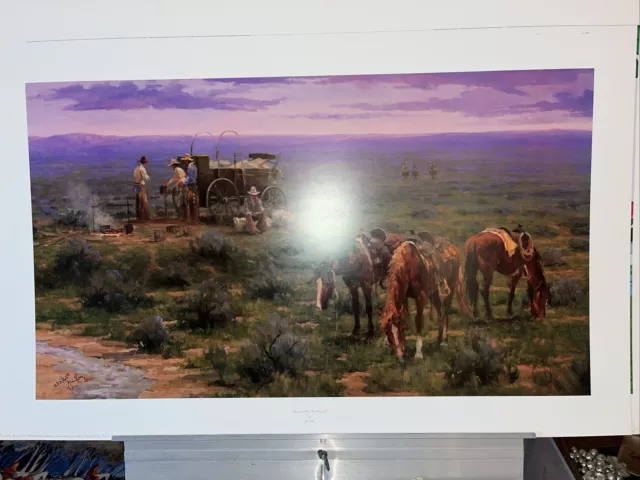 HOME IS WHERE THE WAGON IS by Jim Rey Limited Ed Hand Signed Western Litho 20x32