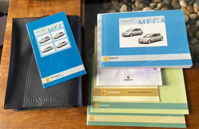 RENAULT MEGANE II OWNERS MANUAL HANDBOOK & FOLDER WALLET BOOK PACK Mk2 2002-2006