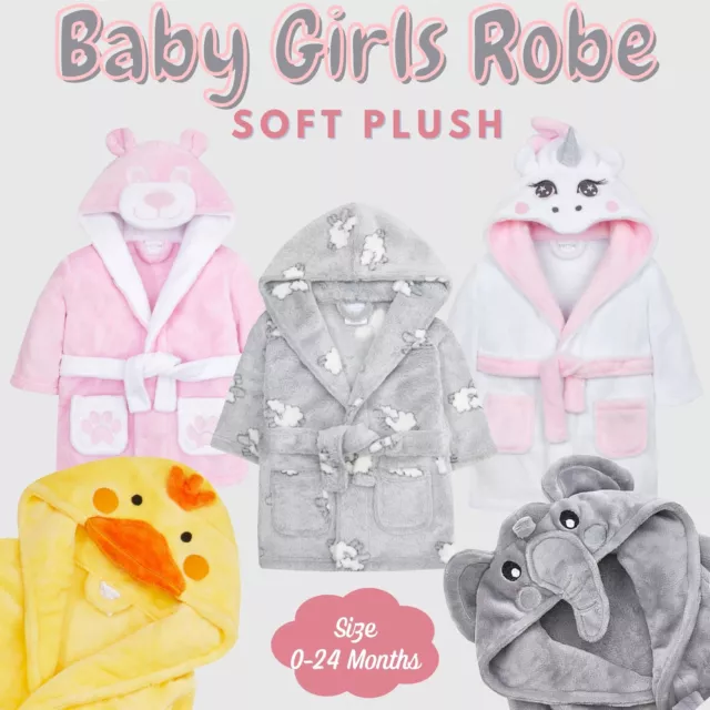 Baby Mädchen Babys Ankleid Robe Plüsch Vlies Samt weich gemütlich warm süß Geschenk