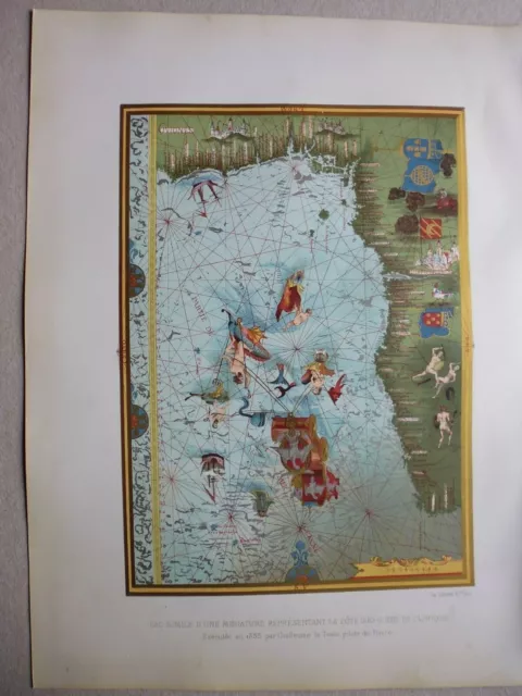 Gravure in folio le Havre:Fac-similé de  La cote sud-ouest de l'Afrique en 1555