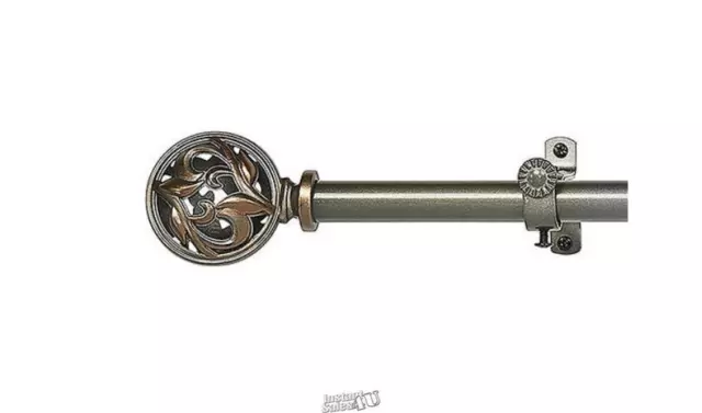 Achim Decorative Window Rod Grace Nickel Fits 48"-86"