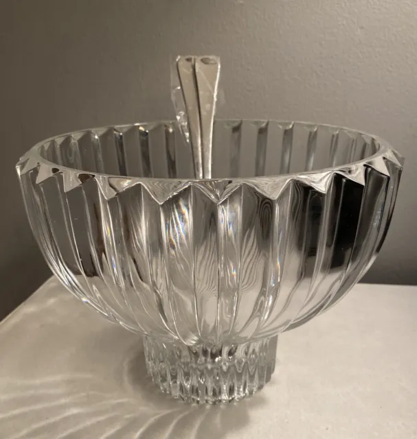 Shannon Crystal Salad Bowl by Godinger “FIRE & ICE” 10" With Servers